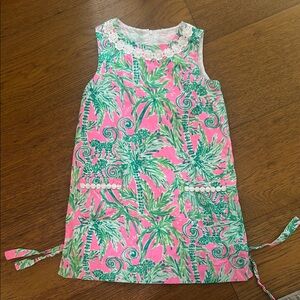 Lilly Pulitzer Pink and Green Palm Print Dress